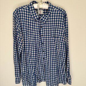 100% Cotton Blue Gingham Gap Button Down Shirt